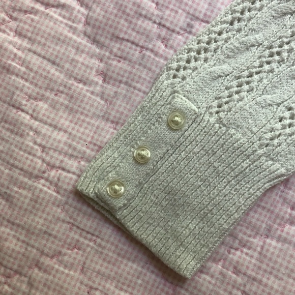 Ivory American Eagle Pointelle Knit Sweater - Picture 4 of 6